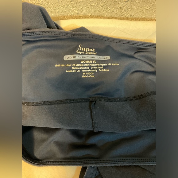 ❌Suave Womens Capri Leggings 3X Tummy Control Blue - Picture 4 of 4